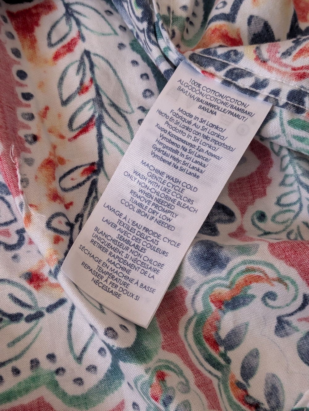 Chaps Petite No Iron Floral Button-Up Shirt Size P XL - Picture 5 of 5